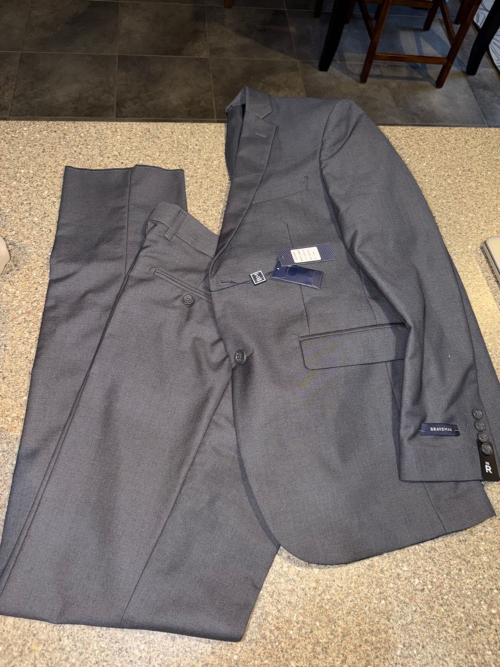 Men's Charcoal Two-Piece Suit by Braveman